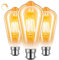 SCNNC B22 Bayonet LED Vintage Edison Light Bulbs Amber 6W Dimmable, Warm White 2700K B22 ST64 Vintage Bulbs Amber Retro Style Decorative LED Filament Bulb Bayonet for Café Bar, Pack of 3