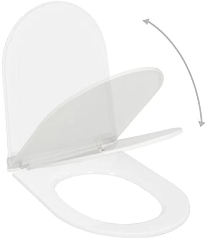 LAPOOH Tapa de váter de Cierre Suave y desenganche rápido Blanca, Tapa WC, Tapa De Inodoro, Asiento WC, Tapadera WC, Tapa Water, Recambios Inodoro 145017