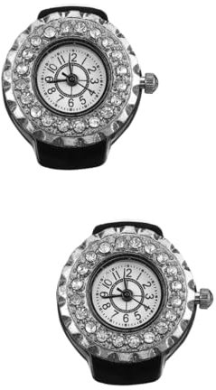 SOIMISS 2stücke Trendige Damen -Uhr Mit Diamanten Elegante Fingeruhr Aus Multifunktionale Schmuckuhr Für Zeitgemäße Dekoration Für Jedes Outfit