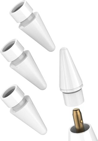 Punta di Ricambio (Set di 4) per Apple Pencil Pennino per IPad Generazione 1a 2a per Matita Penna Tips Ricarica Accessori Adattatore