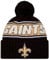 New Era Mütze für Kinder und Jugendliche, NFL Offizielles Sideline-Team-Logo, Sherpa-Streifen-Bommel, Strickmütze für kaltes Wetter, New Orleans Saints - Schwarz, Einheitsgröße