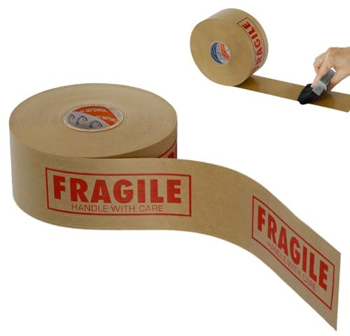Nuhjytgf Fragile Tape For Shipping And Moving, Packing Tape, Compact Brown Paper Tape, Adorable Fragile Tape, Multifunctional Tape For Sealing Boxes, Marking And Packaging
