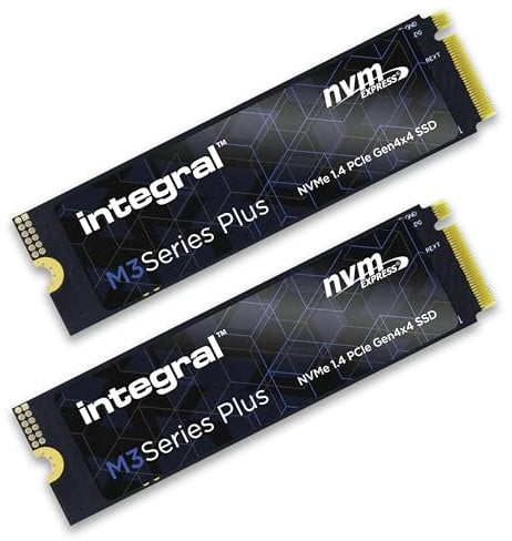 Integral 1TB M3+ SSD 2-Pack NVME M.2 2280 PCIe Gen4x4 R-5000MB/s W-4500MB/s TLC M2 Solid State Drive
