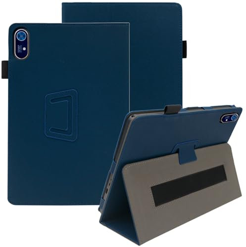Haofun Funda Compatible con Acer Iconia Tab P11, Cover PU Protector con Soporte Multiángulo, Ultra Delgada Anti-Caída Case con Correa para la Muñeca, Azul
