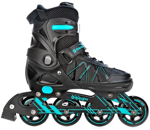 RAVEN Expert Inline Skates Inliner für Kinder und Erwachsene verstellbar (Mint, 37-40 (23,5-26cm))