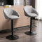 Ya-Home Juego 2 Taburetes de Bar Modernos Taburetes Alto de Cocina con Respaldo,Sillas Bar Giratorios Sillas Altas de Mostrador Regulables para Isla Cocina/Restaurante,Gris
