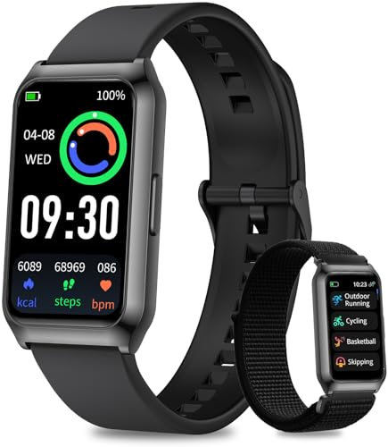 Fitoncloud Smart Watches for Women Men Fitness Tracker with SpO2/Heart Rate/Step Counter/Calories,Aluminium Case,Up to 7-Day Battery,Sleep Tracker,IP68 Activity Tracker Watch for Android&iOS Black