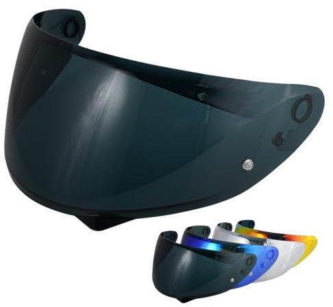 Motorradhelm Visier für C10,UV Schutz Helmvisier,Motorrad Windschutz Helm Objektiv Visier Vollgesichts.Motorradhelm Visier Ersatz (Schwarz)