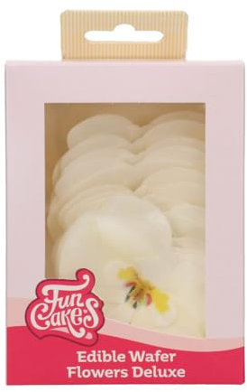 FunCakes Orchidee Weiß Mittel, Essbare Blumen für Torte, Kuchen und Cupcakes Dekoration, Edible Wafer Flowers Deluxe - pk/10