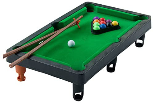 1 Set Mini-Tisch-Pool-Set, kleines Billardspiel, inklusive Spielbällen, Stöcken und Dreiecksgestell, reisefreundliche Büro-Schreibtischspiele für die ganze Familie