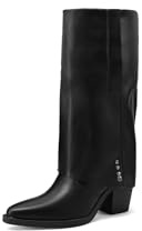 QUEEN HELENA Stivali Camperos Stivaletti a Gambale Largo Donna X33-103 (Nero, Taglia unica, Sistema Taglie Calzature EU, Adulto, Donna, Numero, Media, 40)