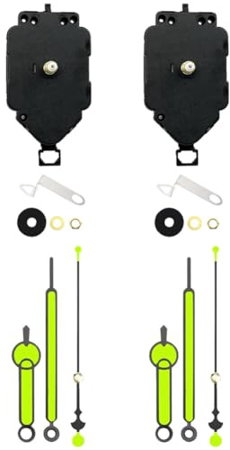 Bosiyrggrl 2 Set Quartz Clock Movement Kit Oscillating Movement + Pointer Clock Repair Parts Replacement Parts B