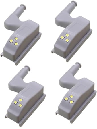 HAWILLOSCH LED Schrankbeleuchtung für Schranktür 4 Stück 23a 12v ABS | Warmweißes Licht, Automatische Aktivierung Beim Öffnen, Hohe Helligkeit, für Küchenschränke und Vorratsschränke