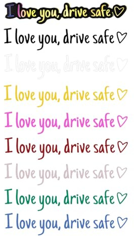 9 Stück I Love You Drive Safe Aufkleber, Ich Liebe Dich Fahr Vorsichtig Aufkleber, I Love You Drive Safe Sticker für Autofenster Rückspiegel Sicherheitserinnerung