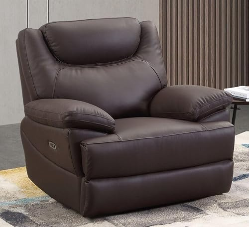 Mapo 3581 Relaxsessel elektrisch verstellbar | 1-Sitzer Fernsehsessel aus Comfort Leder | Ergonomischer Heimkino Sessel mit Kopf- & Fußstütze, Vollleder, bis 160 kg belastbar | Cognacbraun (Leder)