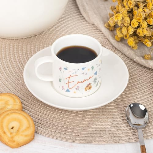 Wanapix | Juego de Café Expreso Personalizado | Cerámica Personalizada | Apta Lavavajillas | 100ml | Café Expreso y Solo | 100% Personalizado