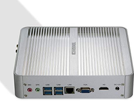 KINGDEL Ordinateur de Bureau, Ordinateur Portable sans Ventilateur avec processeur Core i3-7100U Kaby Lake 7e génération, 4 Go de RAM, SSD 256 Go, 4K 4096x2304, HD, VGA, LAN, 4xUSB 3.0, Wi-FI
