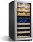 Phiestina Dual Zone Wine Cooler Refrigerator - 33 Bottle Free Standing Compressor Fridge and Chiller for Red and White Wines - 16'' Glass Door Wine Refrigerator with Digital Memory Temperature Control
