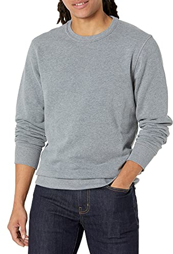 Amazon Essentials Men's Fleece Crew Neck Sweatshirt (Available in Big & Tall), Light Grey Heather, XL