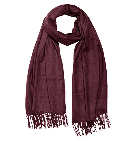 DonDon Schal Damen Winter Wollschal Winterschal warm weich 185 x 65 cm bordeauxrot