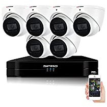 8MP ULTRA HD CCTV SYSTEM SPRO KIT INDOOR OUTDOOR 8CH 8 CHANNEL DVR UHD 4K MEGAPIXELS PTZ SUPPORT WHITE DOME 6X CAMERA 8 MP 2.8MM (6TB SURVEILLANCE HDD)