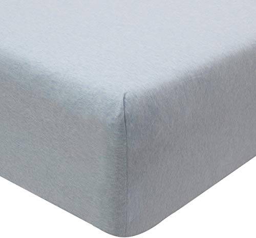 Sábanas bajeras 100% algodón, sábanas de Jersey Melange, Plateadas, Individuales
