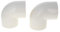 MroMax - Raccordo a gomito in PVC da 50 mm, 90 gradi, raccordo a gomito, fissaggio a tenuta fissa, 2 pezzi, colore: Bianco