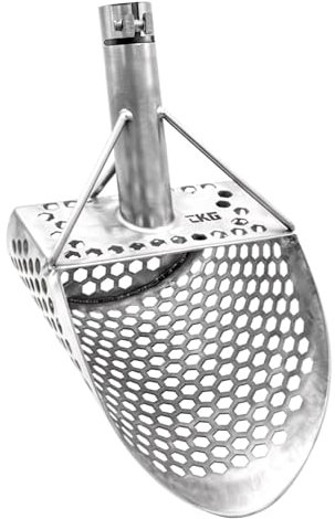 CKG Sand Scoop for Metal Detecting Heavy Duty Sand Sifter Scoop Stainless Steel 304, Metal Detector Scoop Shovel for Treasure Hunting Beach & Metal Detector Accessories, 9x6