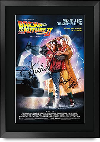 HWC Trading FR A3 Back to the Future 2 Christopher Lloyd Cadeaux imprimés affiche photo autographe signée pour les fans de cinéma - A3 Encadré
