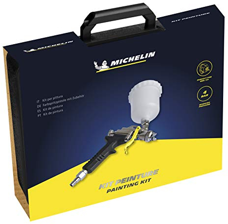 Michelin Kit di Verniciatura in Valigetta, Compresa pistola di Verniciatura e Regolatore di Pressione. Massima Pressione 4 Bar.
