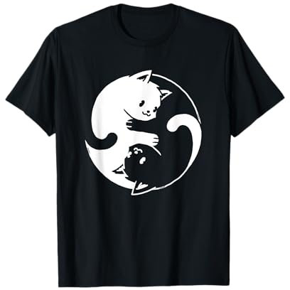 Yin Yang Katze Geschenk für Cat Lover Yoga Katze T-Shirt