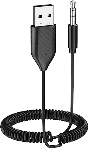 ZIOCOM Adattatore Aux per auto, ricevitore USB Bluetooth 5.2, adattatore Bluetooth da 3,5 mm con microfono per lo streaming musicale e chiamate in vivavoce per autoradio e altoparlanti domestici