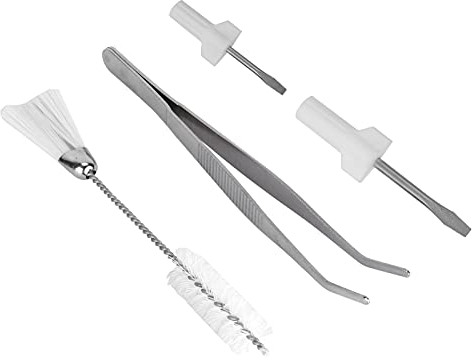 Nähmaschinen-Service-Kit Abgewinkelte Pinzette Schraubendreher Doppelseitige Reinigungsbürste Zum Reparieren Reinigungsnähmaschine