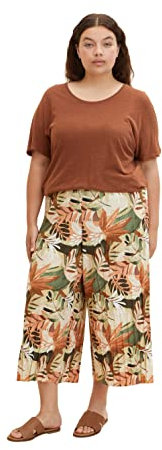 TOM TAILOR Damen Plissee Culotte mit Allover-Print 1033390, 29549 - Colorful Summerly Design, 42W / 30L