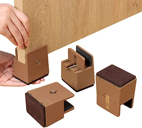 Ezprotekt Einstellbare Stuhlerhöhungen mit Schraubklemme, 5,1 cm, strapazierfähig Couch, 4 Stück Möbelerhöher, Möbelerhöhungen, passend für quadratische, runde Stuhlbeindurchmesser von 0–3,8 cm