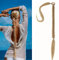 QKEPCY Pferdeschwanz Haarteil Zopf Pferdeschwanz Haarverlängerung 80cm Glatt Haarverlängerungen Natürlich Kunsthaar Wrap on Ponytail Pferdeschwanz Verlängerung Perücke Haarteil für Zopf