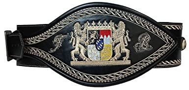 Alpenlife Leder Ranzen Bayern (Schwarz, 115)