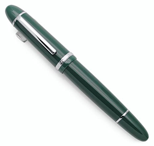 JINHAO X159 Resin Fountain Pen with Ink Converter (Fine Nib, Silvery Clip-Dark Green)