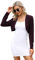 KOJOOIN Damen Bolero Festlich Pailletten Bolero Glitzer Strickjacke Elegant Kurz Cardigan Bolerojacke Langarm Open Front Shrug Cardigan Casual Top Rotwein M