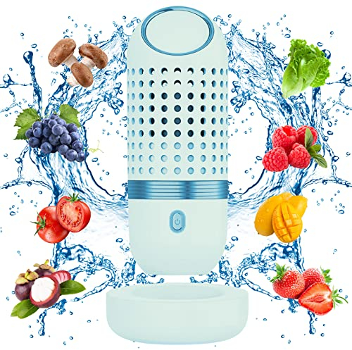 Longzhuo Ultrasonic Fruit and Vegetable Cleaner Machine, Portable USB Rechargeable IPX7 Waterproof Food Purifier with 4000mAh Battery for Kitchen, Seafood, Rice, Tableware
