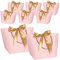 Cisolen 10 Pièces Sacs Cadeaux avec Poignée Rose Sacs Cadeaux en Papier Sacs Cadeau avec Rubans Pochette Cadeau Party Sacs Favor Emballage Cadeau pour Anniversaire Mariage Célébration Fête Noël