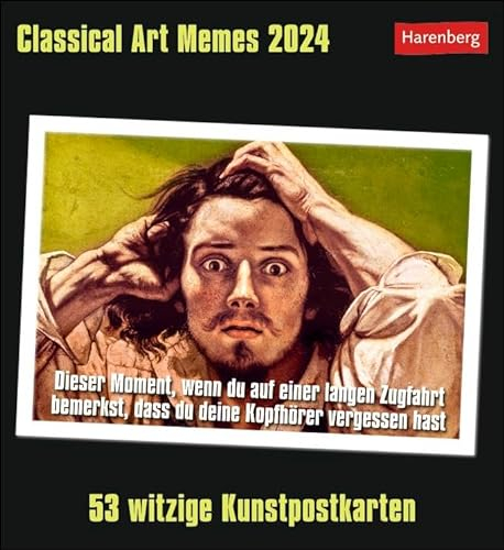 Postkartenkalender Classical Art Memes - Kalender 2024 - Harenberg-Verlag - Wochenkalender mit 53 heraustrennbaren Postkarten - 16 cm x 17,5 cm