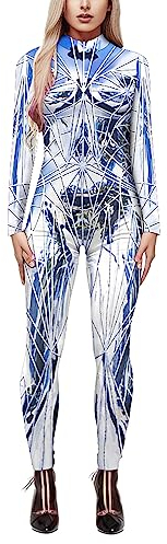 Halloween Skelett Anzug Damen Skelett Body KostüM Select Cosplay Bodysuit Damen Weihnachtsoverall Damen Halloween Jumpsuit Skelett Halloween Spaceman Cosplay Jumpsuit