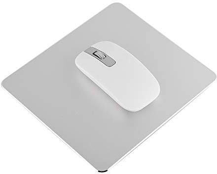 VBESTLIFE Aluminium-Mauspad, Doppelseitig, Ultradünn, Wasserdicht, Rutschfest, Metall-Mauspad mit Präziser Steuerung für Gaming, Zuhause und Büro (Silberfarbe)