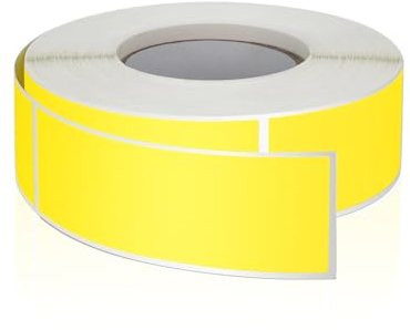 Gelb Rechteckig Aufkleber 7.6 x 2.5cm Farbkodierung Selbstklebend Etiketten Umzug Rollen Ablösbar 500 Stück