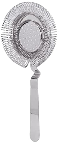 Bar Strainer, Stainless Steel Cocktail Strainer Hawthorne Strainer with Removable Spring, 8 X 3.7in (Silver)