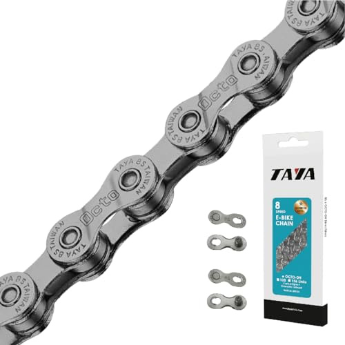 TAYA e-OCTO-DH Single & 7-8 Gang Fahrradkette, 136 Glieder, GST rostfrei, langlebig und leichtgängig, für E-Bike, Gravel und MTB