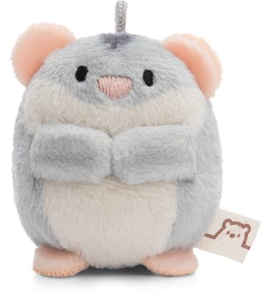 Kuscheltier Hamster Shai 5cm grau - Stofftier aus weichem Plüsch, niedliches Plüschtier zum Kuscheln und Spielen, für Kinder & Erwachsene - tolle Geschenkidee