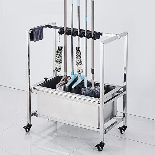 Drain Rack Broom Mop Holder Floor-Mounted Mop Broom And Mop Rack,Mop And Broom Holder Wall Mount,Cleaning Supplies Organizer,Put Wet Mops,Garage Storage Rack,broom Organizer,Laundry Room