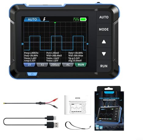 HEBEOT For FNIRSI DSO153, Portable Oscilloscope with Signal Generator, 1MHz Bandwidth, 2.8-inch 320 * 240 Resolution High-definition LCD Screen (Standard)